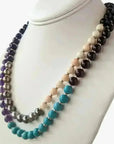 8.0 - 8.5mm Tahitian Pearl & Multi Gem Necklace - Marina Korneev