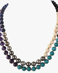 8.0 - 8.5mm Tahitian Pearl & Multi Gem Necklace - Marina Korneev