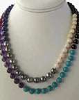 8.0 - 8.5mm Tahitian Pearl & Multi Gem Necklace - Marina Korneev