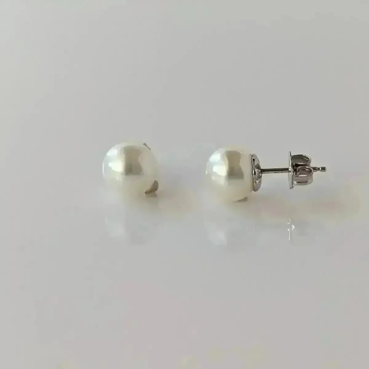 8.0 - 8.5mm White Akoya Pearl Stud Earrings - Marina Korneev