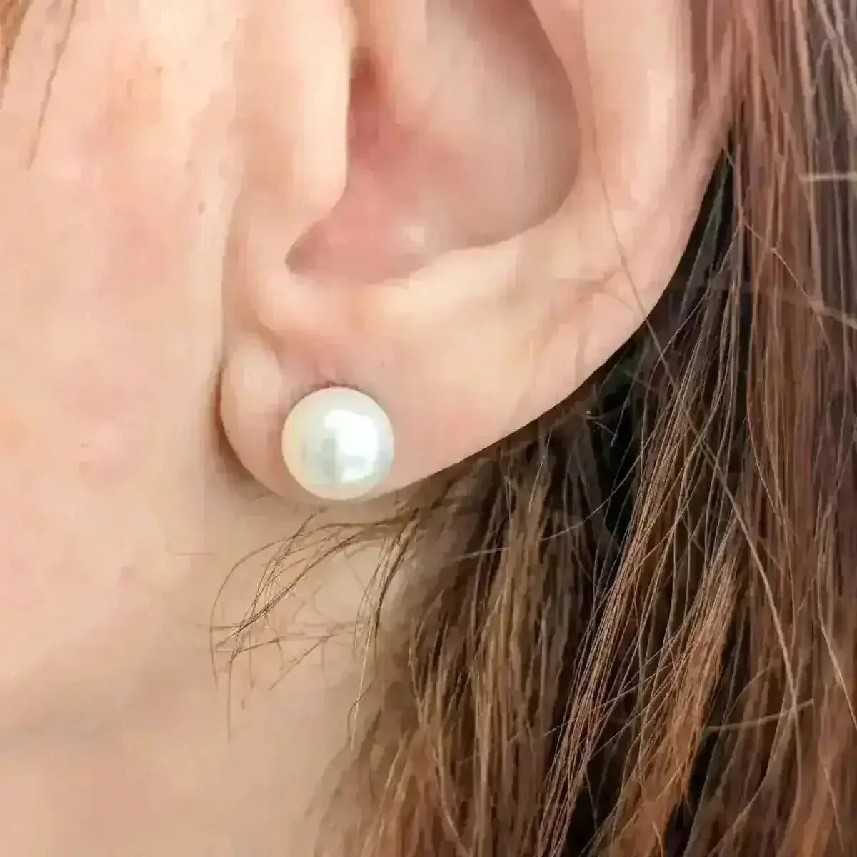 8.0 - 8.5mm White Akoya Pearl Stud Earrings - Marina Korneev