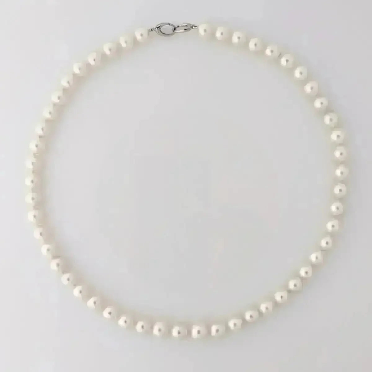 8.5 - 10.5mm Classic White Akoya Pearl Necklace - Marina Korneev