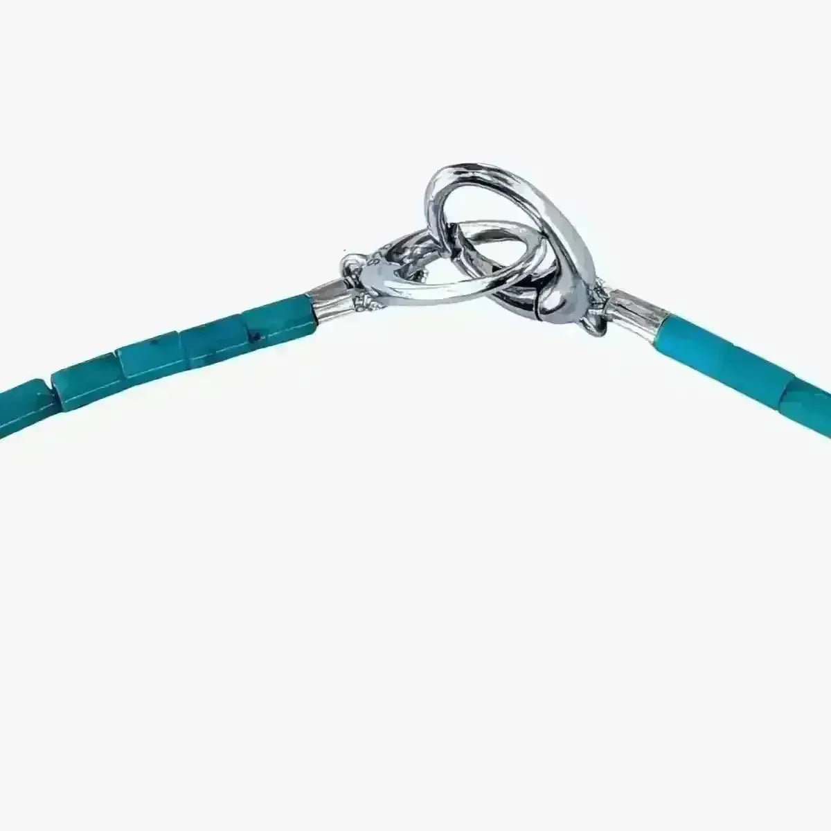 8.5 - 9.0mm Blue Baroque Akoya Pearl and Turquoise Necklace - Marina Korneev