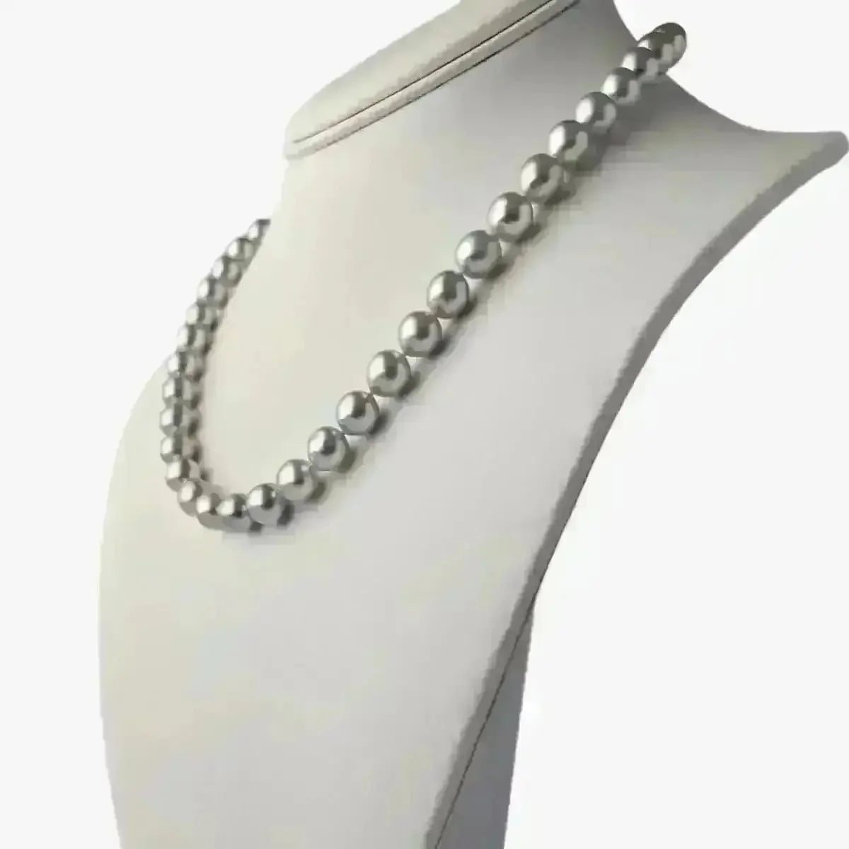 8.5 - 9.0mm Silver Semi - Baroque Akoya Pearl Necklace - Marina Korneev