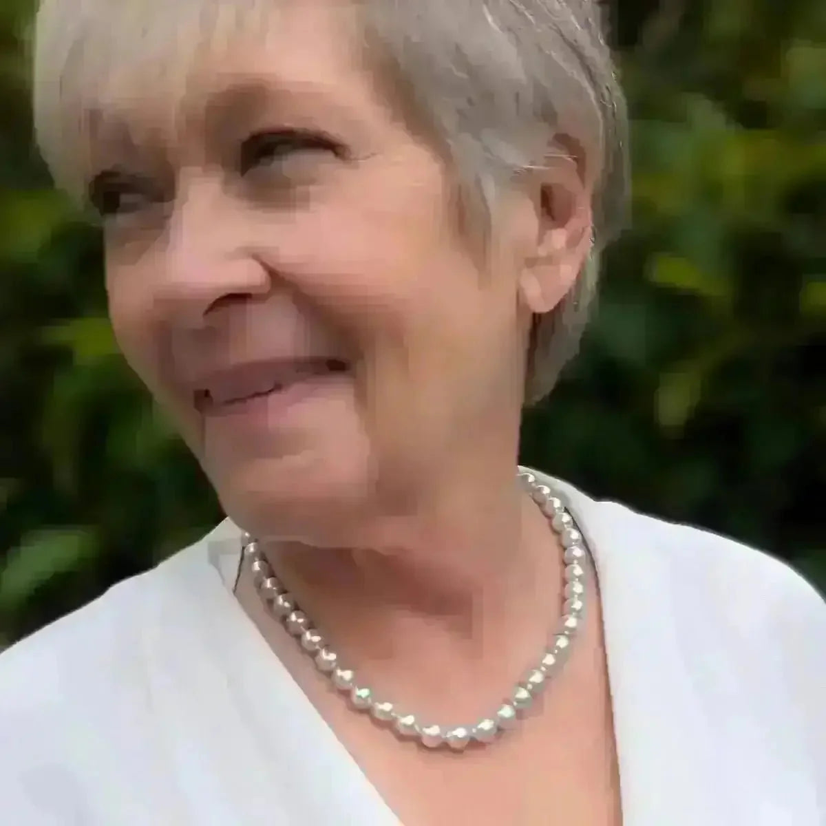 8.5 - 9.0mm Silver Semi - Baroque Akoya Pearl Necklace - Marina Korneev