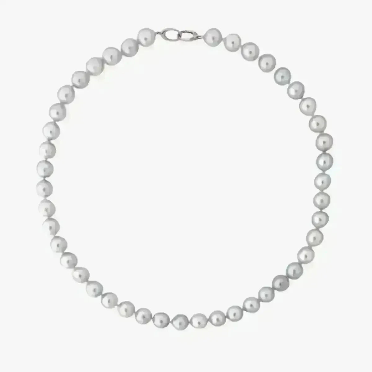 8.5 - 9.0mm Silver Semi - Baroque Akoya Pearl Necklace - Marina Korneev