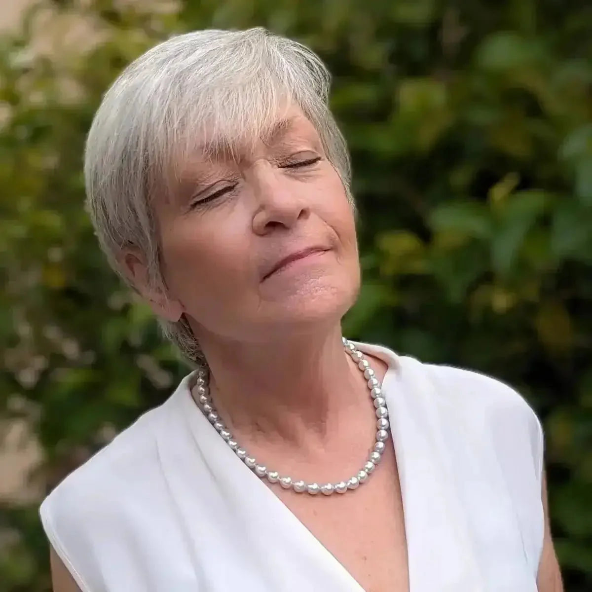 8.5 - 9.0mm Silver Semi - Baroque Akoya Pearl Necklace - Marina Korneev