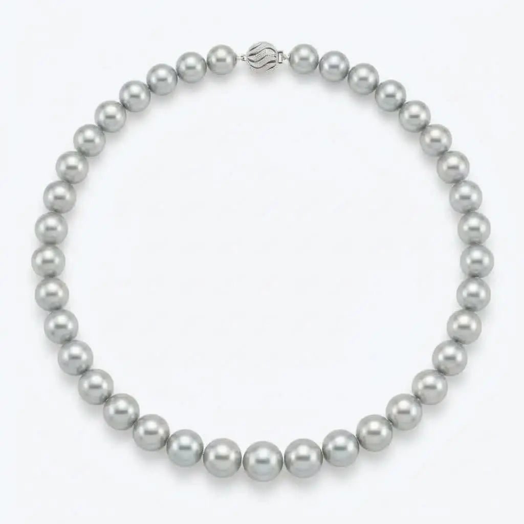 8 - 11mm DELIGHTFUL! Silver Tahitian Pearl Necklace Elegant Strands by Marina Korneev