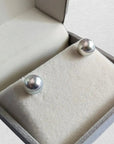 9.0-9.5mm Blue Akoya Stud Earrings - Marina Korneev Fine Pearls