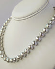 9.0-9.5mm Blue Round Akoya Pearl Necklace - Marina Korneev Fine Pearls