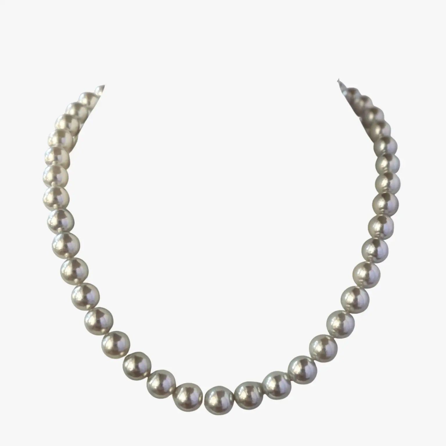 9.0-9.5mm Blue Round Akoya Pearl Necklace - Marina Korneev Fine Pearls