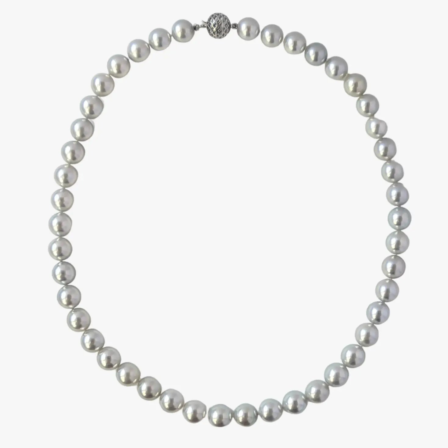 9.0-9.5mm Blue Round Akoya Pearl Necklace - Marina Korneev Fine Pearls