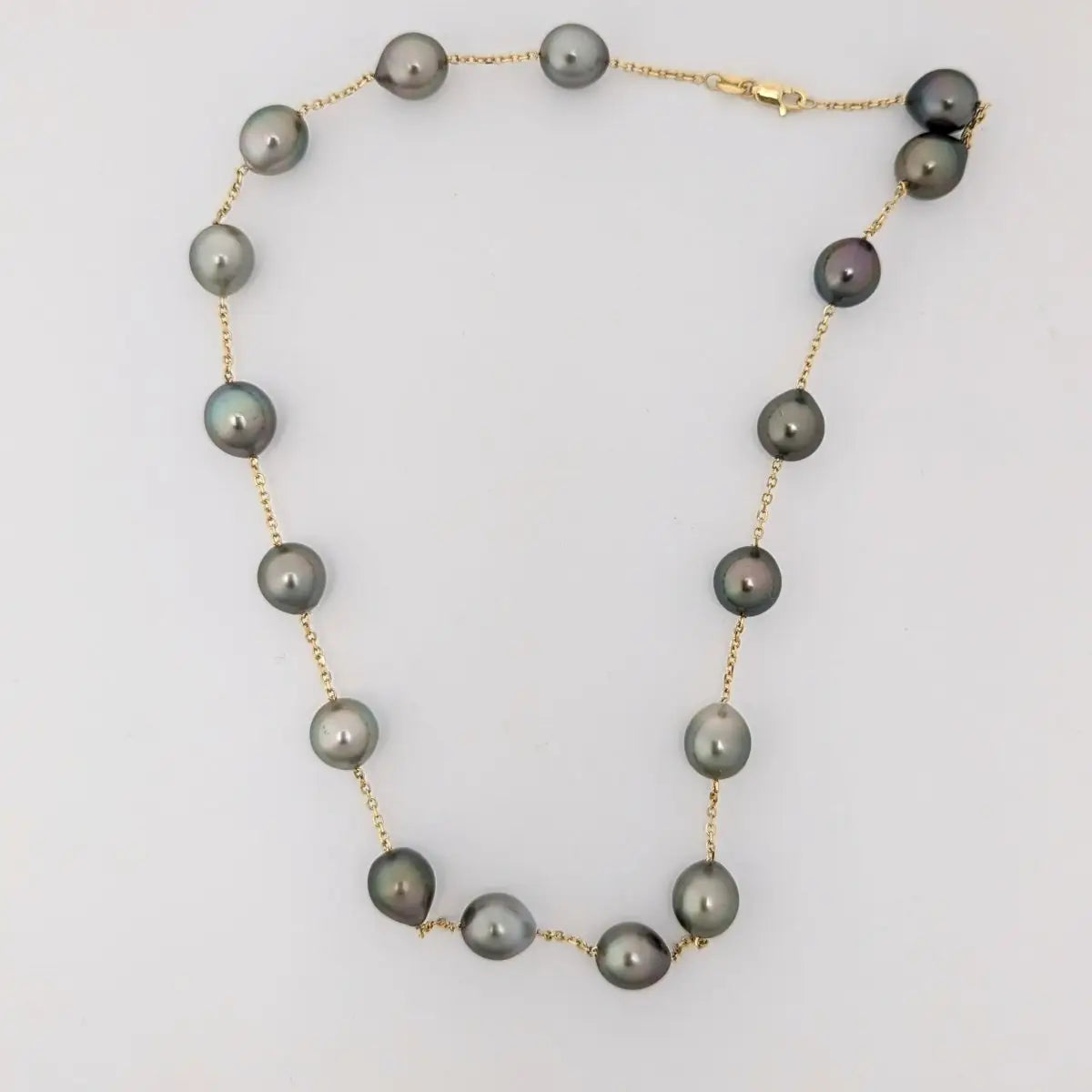 9-10mm Drops Tahitian Pearl Station Necklace - Marina Korneev Fine Pearls