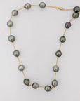 9-10mm Drops Tahitian Pearl Station Necklace - Marina Korneev Fine Pearls