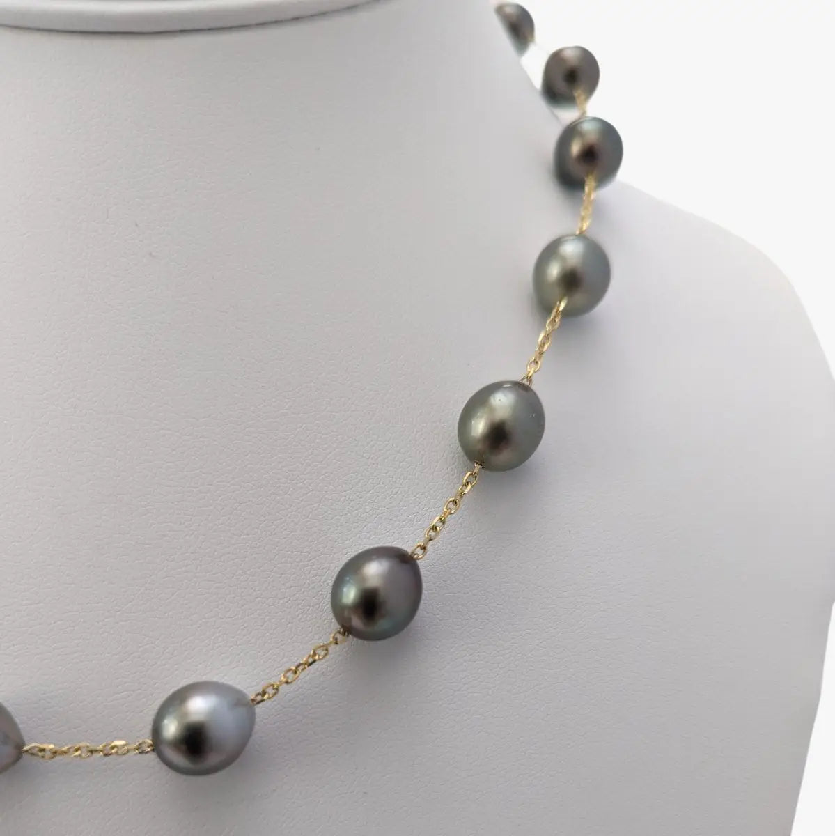 9-10mm Drops Tahitian Pearl Station Necklace - Marina Korneev Fine Pearls