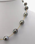 9-10mm Drops Tahitian Pearl Station Necklace - Marina Korneev Fine Pearls