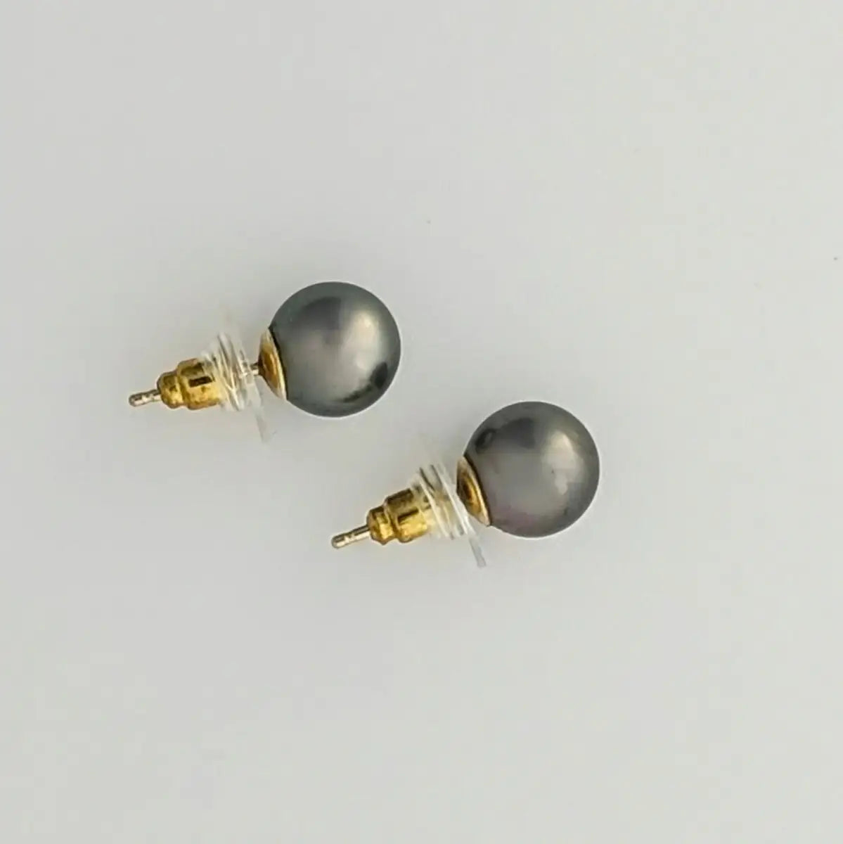 9-10mm Green Tahitian Pearl Stud Earrings - Marina Korneev Fine Pearls