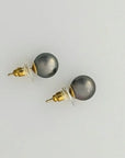 9-10mm Green Tahitian Pearl Stud Earrings - Marina Korneev Fine Pearls