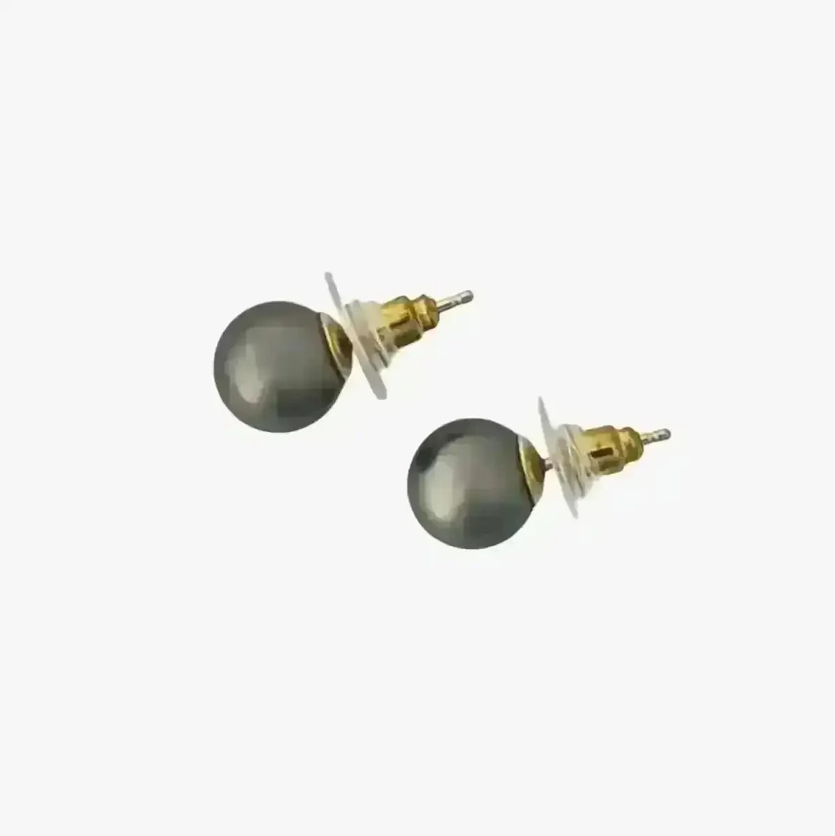 9 - 10mm Green Tahitian Pearl Stud Earrings - Marina Korneev