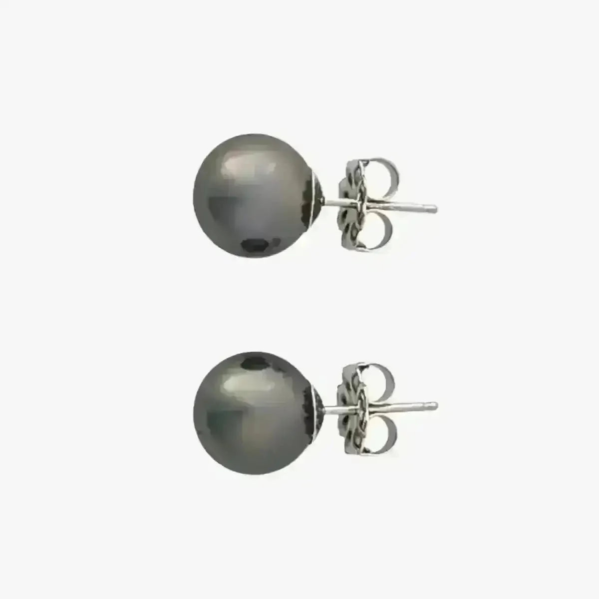 9 - 10mm Purple Cherry Tahitian Pearl Stud Earrings - Marina Korneev