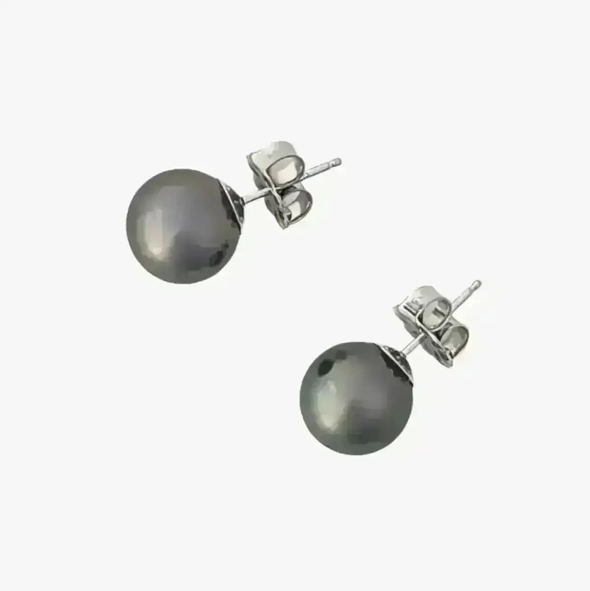 9 - 10mm Purple Cherry Tahitian Pearl Stud Earrings - Marina Korneev