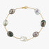 9-10mm Tahitian Keshi Pearl Station Tin Cup Chain Bracelet - Marina Korneev Fine Pearls