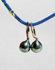 9-10mm Tahitian Pearl 14K YG Dangling Lever-Back Earrings - Marina Pearls