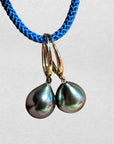 9-10mm Tahitian Pearl 14K YG Dangling Lever-Back Earrings - Marina Pearls