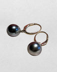 9-10mm Tahitian Pearl 14K YG Dangling Lever-Back Earrings - Marina Pearls