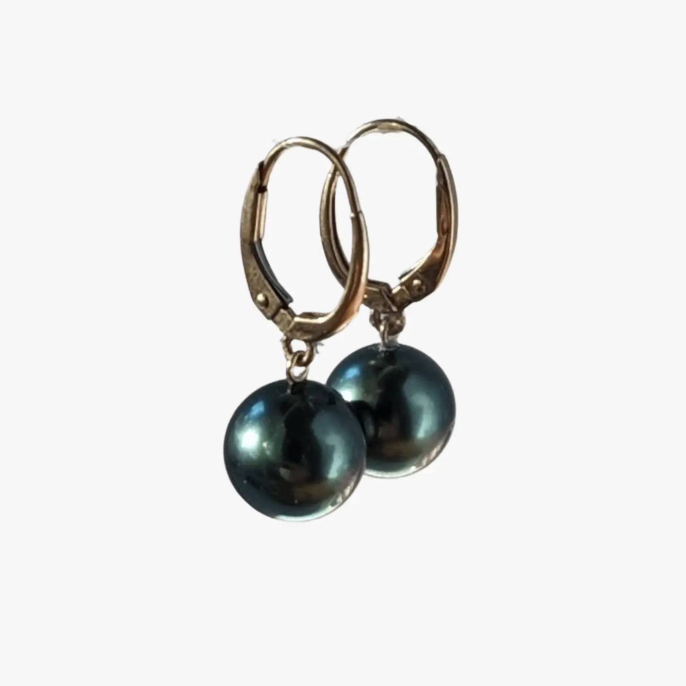 9-10mm Tahitian Pearl Dangling Lever-Back Earrings - Marina Korneev Fine Pearls