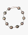 9 - 10mm Tahitian Pearl Station Tin Cup Chain Bracelet - Marina Korneev