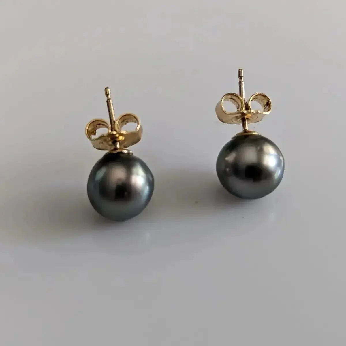 9 - 10mm Tahitian Pearl Stud Earrings - Marina Korneev