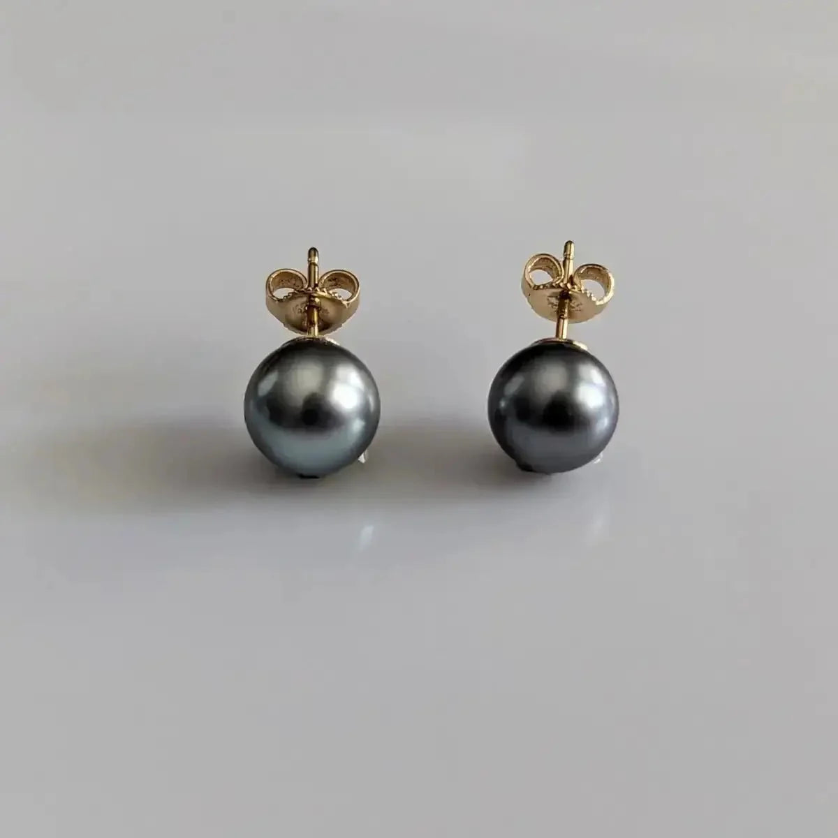 9 - 10mm Tahitian Pearl Stud Earrings - Marina Korneev