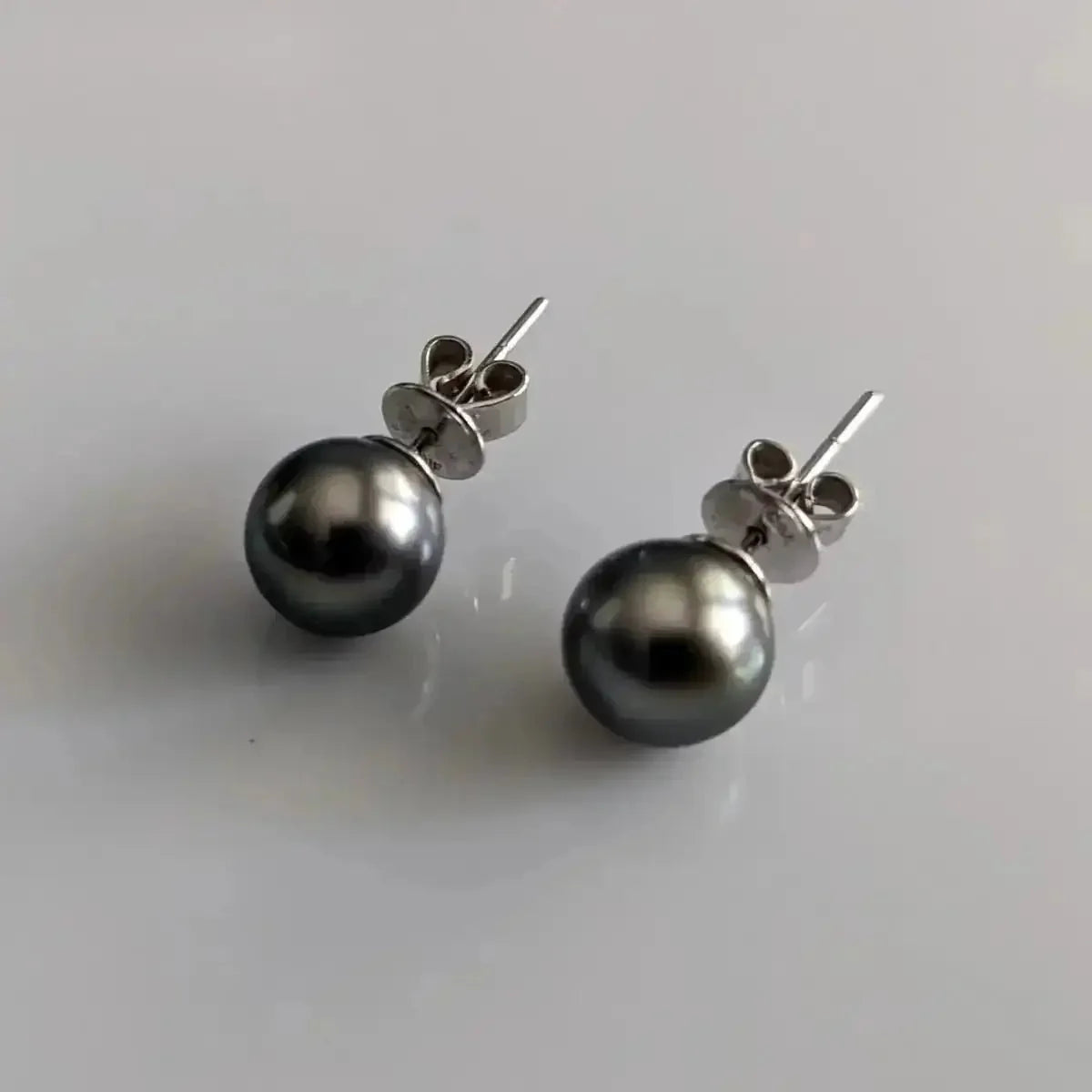 9 - 10mm Tahitian Pearl Stud Earrings - Marina Korneev