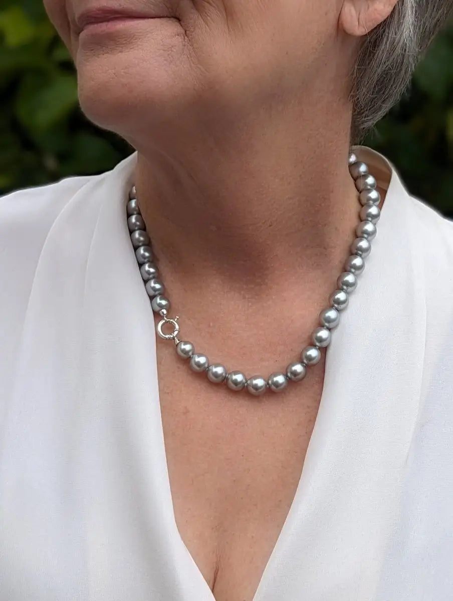 9-11mm EXCEPTIONAL! Silver Tahitian Pearl Necklace - Marina Korneev Fine Pearls