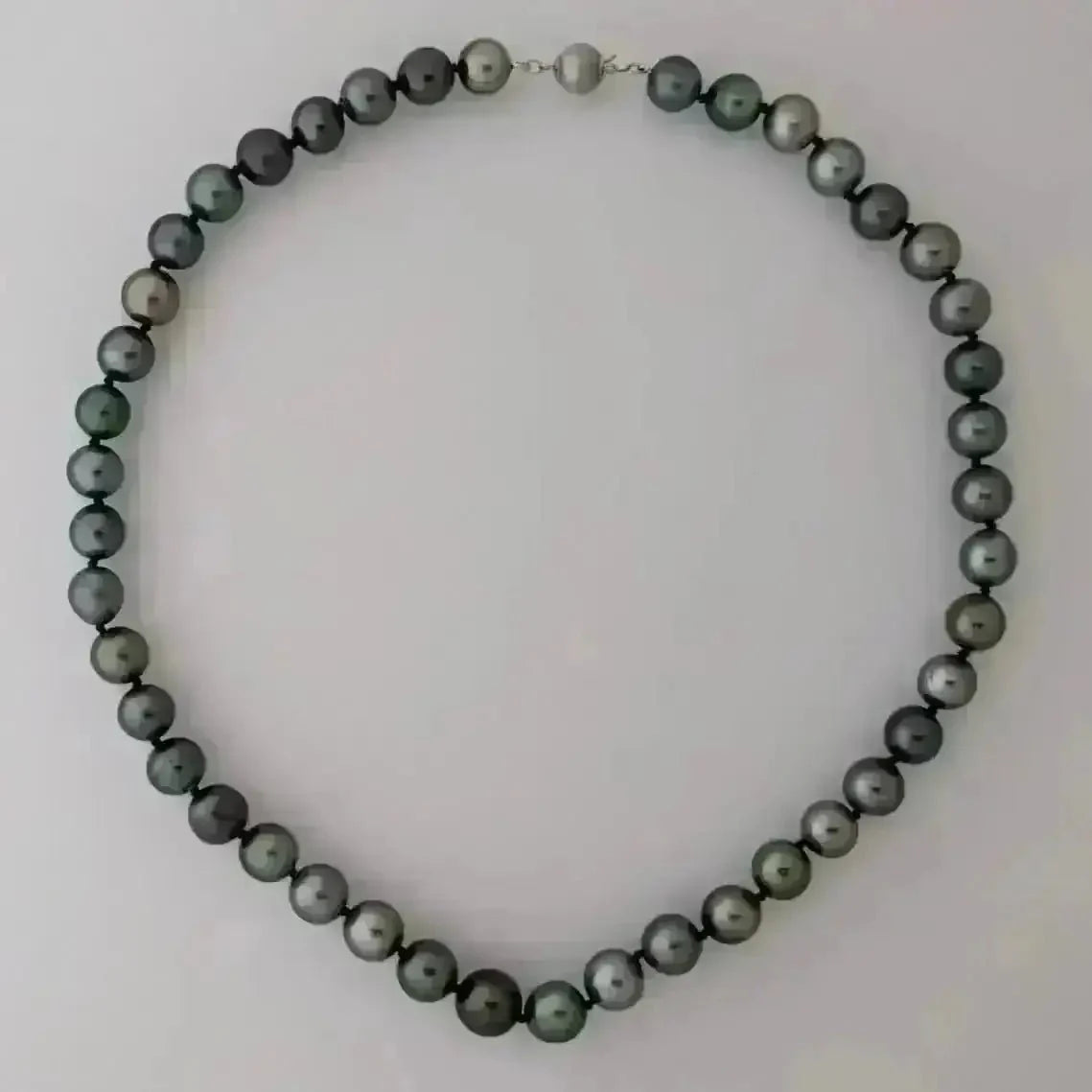 9 - 11mm Green Mix Tahitian Pearl Necklace - Marina Korneev