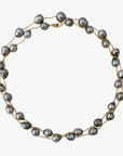 9 - 11mm Semi - Baroque Tahitian Pearl Station Long Necklace - Marina Korneev