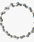 9 - 11mm Semi - Baroque Tahitian Pearl Station Long Necklace - Marina Korneev