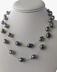 9-11mm Semi-Baroque Tahitian Pearl Station Long Necklace - Marina Korneev Fine Pearls