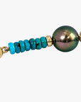 9-11mm Tahitian Pearl and Turquoise Necklace - Marina Korneev Fine Pearls