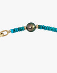 9-11mm Tahitian Pearl and Turquoise Necklace - Marina Korneev Fine Pearls