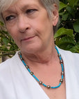 9-11mm Tahitian Pearl and Turquoise Necklace - Marina Korneev Fine Pearls