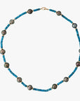 9-11mm Tahitian Pearl and Turquoise Necklace - Marina Korneev Fine Pearls