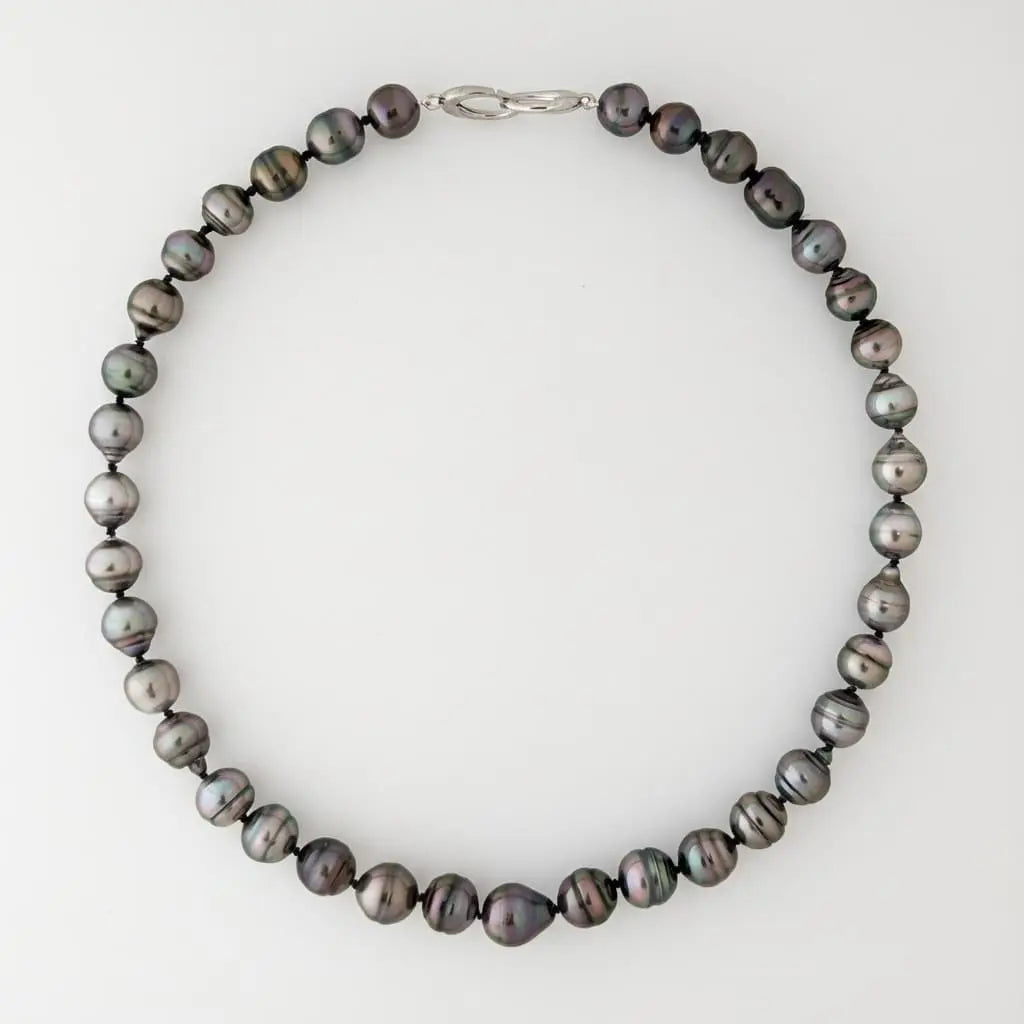 9 - 11mm Circled Tahitian Pearl Necklace Elegant Strands by Marina Korneev