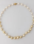 9-13mm Ombre Akoya and Golden South Sea Pearl Station Necklace - Marina Korneev FP