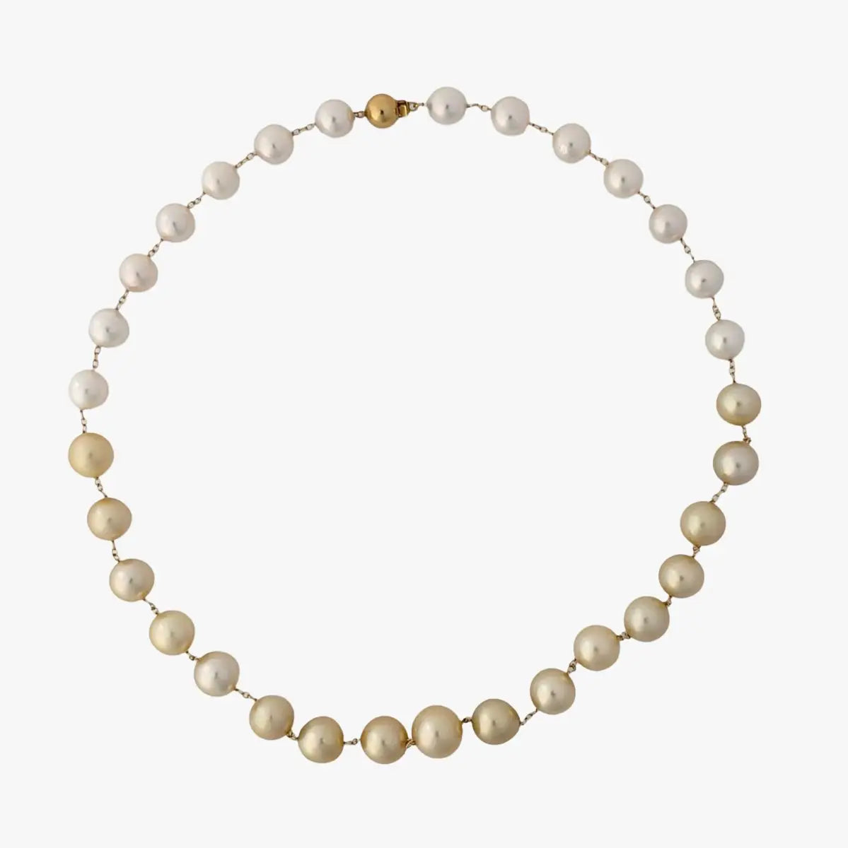 9-13mm Ombre Akoya and Golden South Sea Pearl Station Necklace - Marina Korneev FP