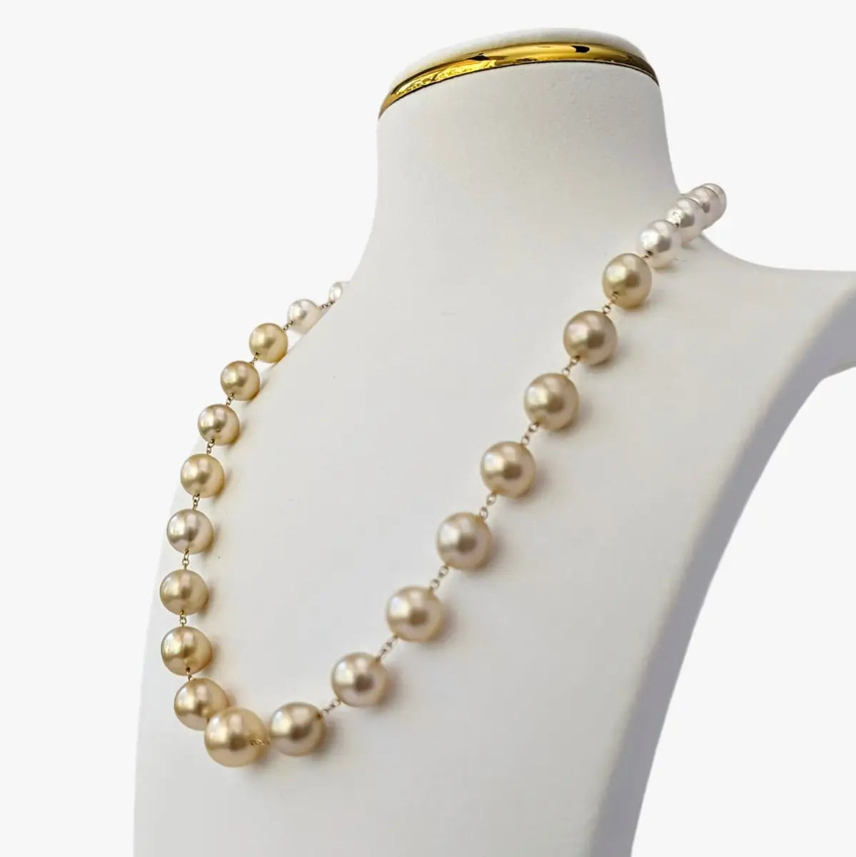 9-13mm Ombre Akoya and Golden South Sea Pearl Station Necklace - Marina Korneev FP