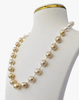 9-13mm Ombre Akoya and Golden South Sea Pearl Station Necklace - Marina Korneev FP