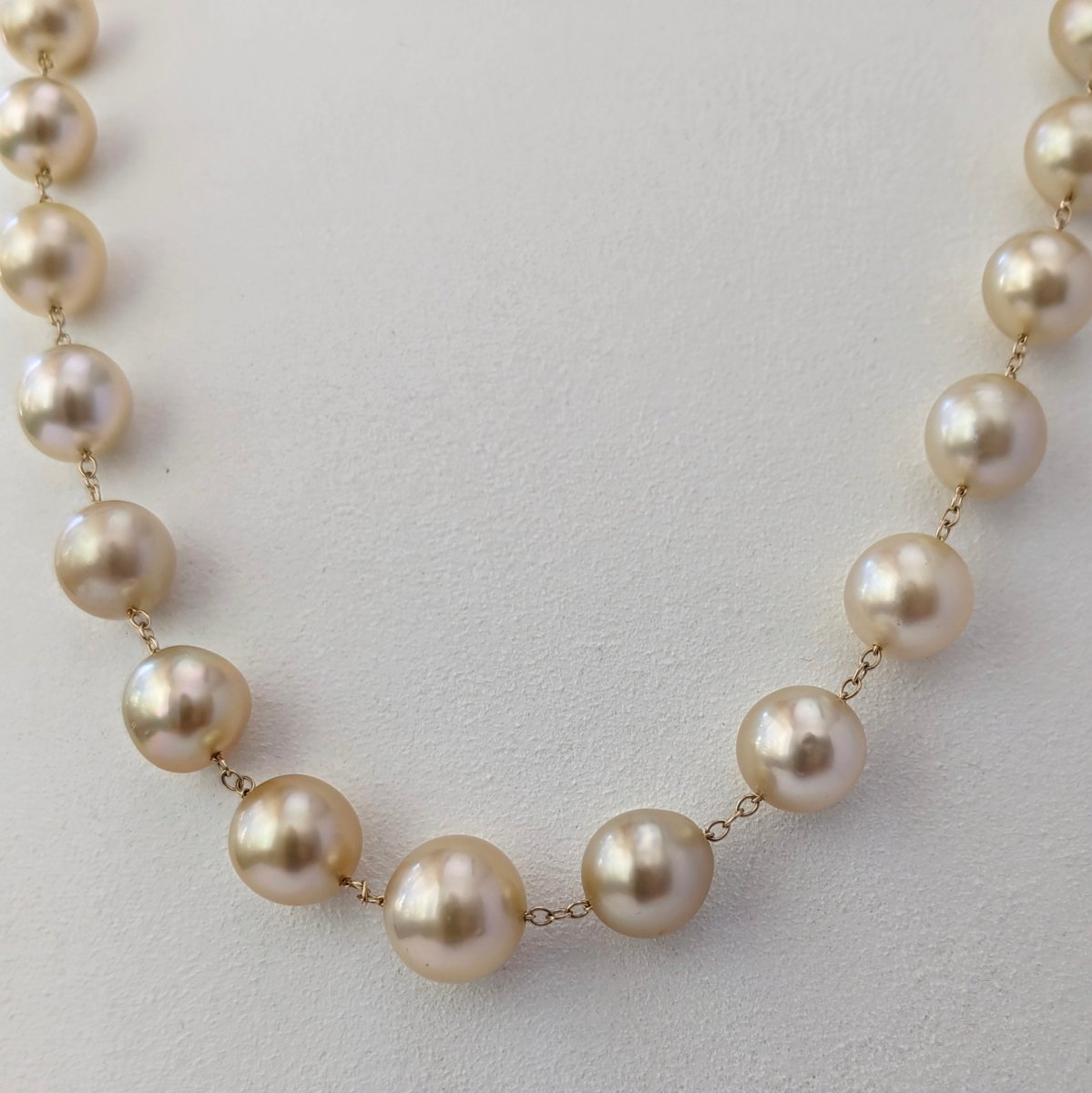 9-13mm Ombre Akoya and Golden South Sea Pearl Station Necklace - Marina Korneev FP
