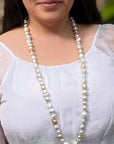 Harvest Strand: 9-19mm White & Golden South Sea Pearl Necklace - Marina Korneev Fine Pearls